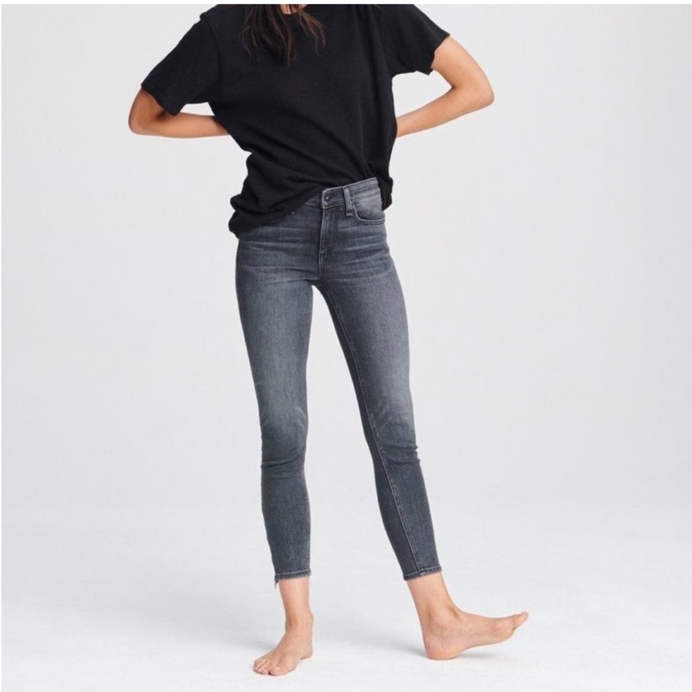 Rag & Bone Women's Cate Mid Rise Ankle Zipper Skinny in Abbey Road